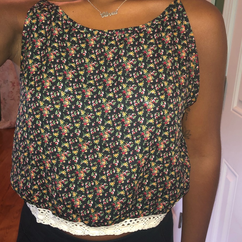 PacSun LA Hearts floral top with lace detailing
